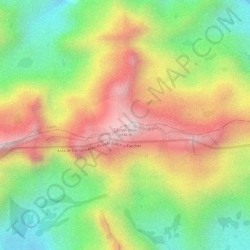 Mapa topográfico Qhapaqsaya, altitude, relevo