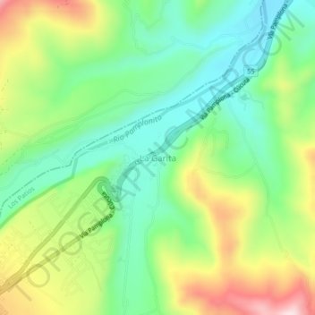 Mapa topográfico La Garita, altitude, relevo