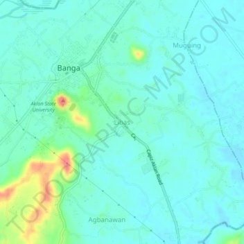 Mapa topográfico Libas, altitude, relevo