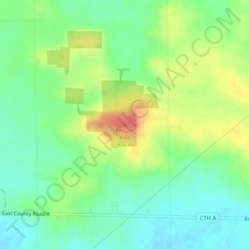 Mapa topográfico Mount Zion, altitude, relevo