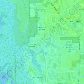 Mapa topográfico Cranbrook Harbor, altitude, relevo