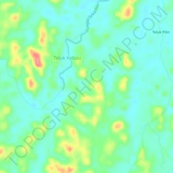 Mapa topográfico Batu Pahat, altitude, relevo