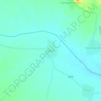 Mapa topográfico Agadur, altitude, relevo