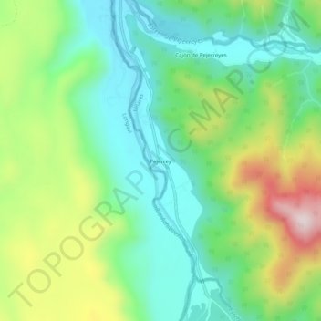 Mapa topográfico Pejerrey, altitude, relevo