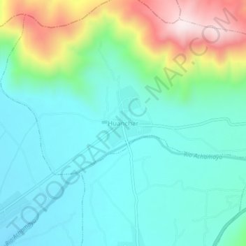 Mapa topográfico Huanchar, altitude, relevo