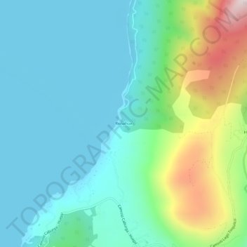 Mapa topográfico Renahue, altitude, relevo