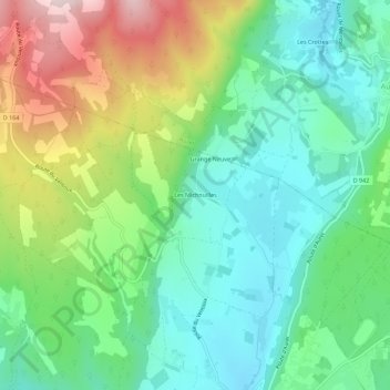Mapa topográfico Les Michouilles, altitude, relevo