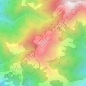 Mapa topográfico Himani Chamunda, altitude, relevo