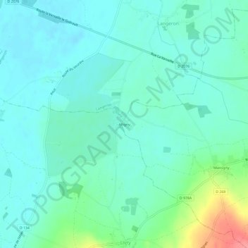 Mapa topográfico Alligny, altitude, relevo