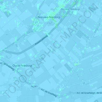 Mapa topográfico Terdiek, altitude, relevo