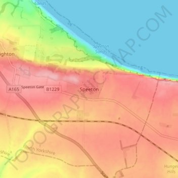 Mapa topográfico Speeton, altitude, relevo