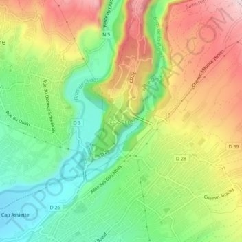 Mapa topográfico Le Serré, altitude, relevo