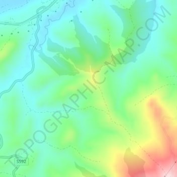 Mapa topográfico Pizzuta, altitude, relevo