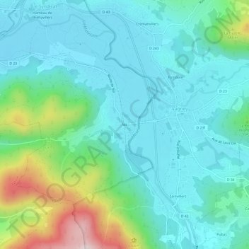 Mapa topográfico Nol, altitude, relevo