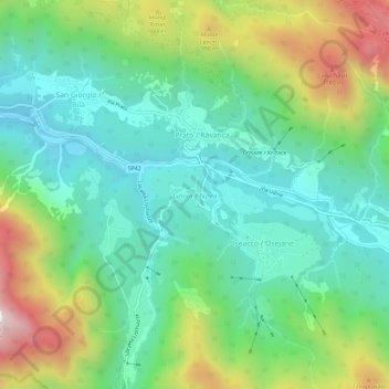 Mapa topográfico Gniva, altitude, relevo