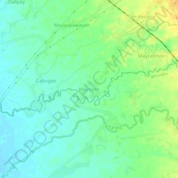 Mapa topográfico Maydaso, altitude, relevo