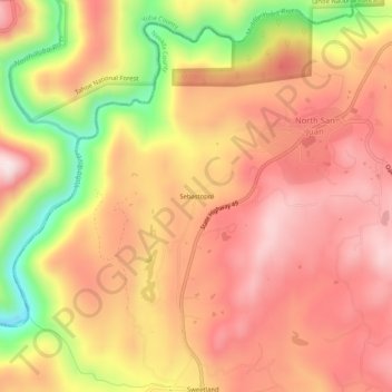 Mapa topográfico Sebastopol, altitude, relevo