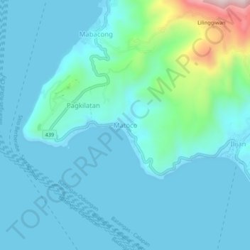 Mapa topográfico Matoco, altitude, relevo