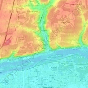 Mapa topográfico La Grande Rue, altitude, relevo