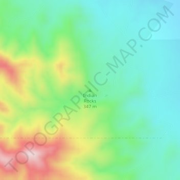 Mapa topográfico Indian Rocks, altitude, relevo