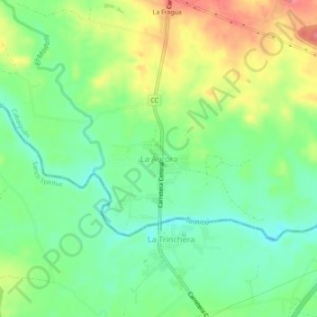 Mapa topográfico La Aurora, altitude, relevo