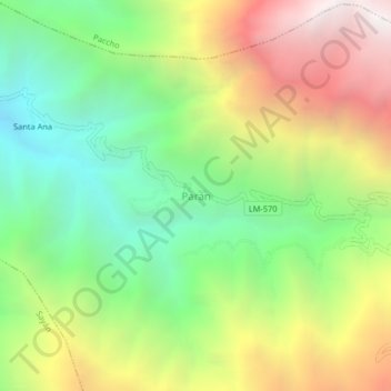 Mapa topográfico Parán, altitude, relevo