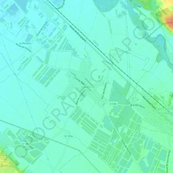Mapa topográfico Vaudes, altitude, relevo