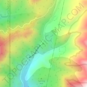 Mapa topográfico Hog Back, altitude, relevo
