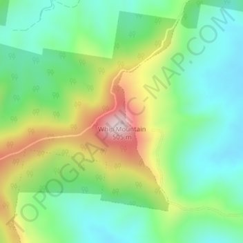 Mapa topográfico Whip Mountain, altitude, relevo