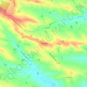Mapa topográfico Cassemartin, altitude, relevo
