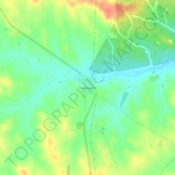 Mapa topográfico Carregueiro, altitude, relevo
