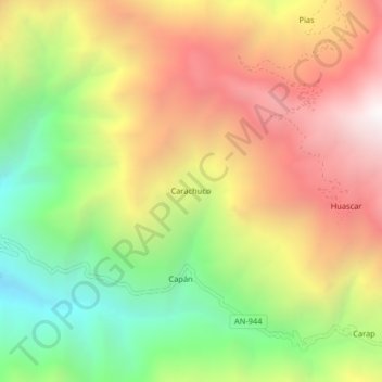 Mapa topográfico Carachuco, altitude, relevo