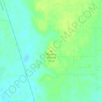 Mapa topográfico Hockley Mound, altitude, relevo