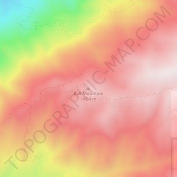 Mapa topográfico Ball Mountain, altitude, relevo