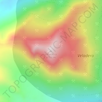 Mapa topográfico Veladero, altitude, relevo