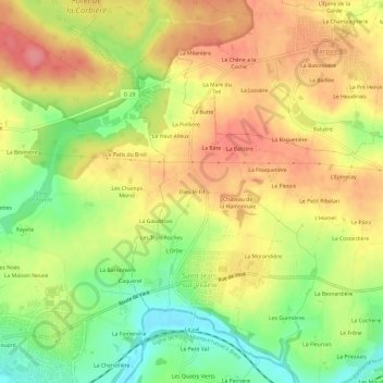 Mapa topográfico Dieu le-Fit, altitude, relevo