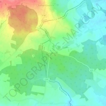 Mapa topográfico La Blinière, altitude, relevo