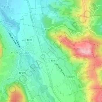 Mapa topográfico L'Alaric, altitude, relevo