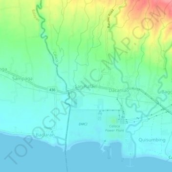 Mapa topográfico San Rafael, altitude, relevo