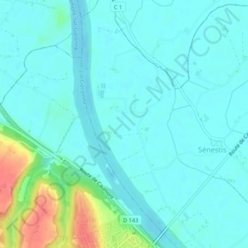 Mapa topográfico Faures, altitude, relevo