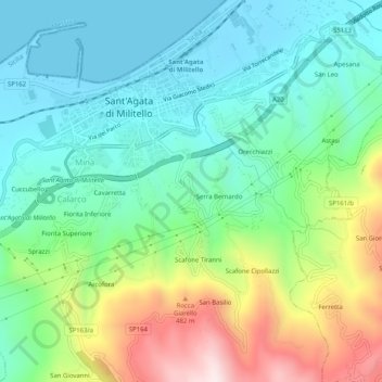 Mapa topográfico Pairò, altitude, relevo