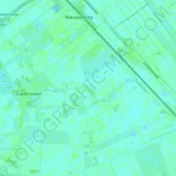 Mapa topográfico Streek, altitude, relevo