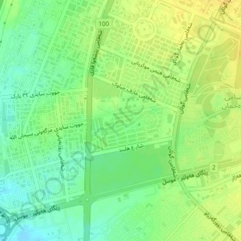 Mapa topográfico 209, altitude, relevo