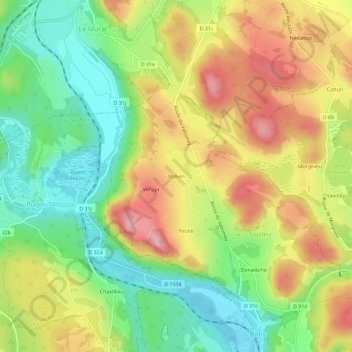 Mapa topográfico Vollien, altitude, relevo