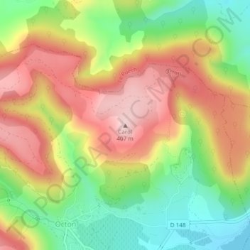 Mapa topográfico Carol, altitude, relevo