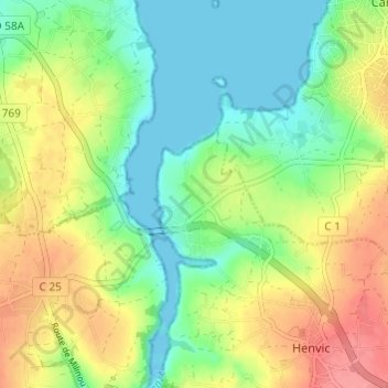 Mapa topográfico Coatigariou, altitude, relevo