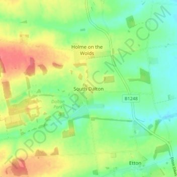 Mapa topográfico South Dalton, altitude, relevo