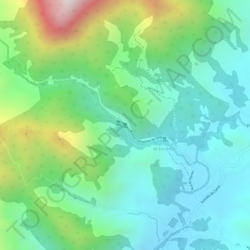 Mapa topográfico Cachoeira Mãe, altitude, relevo