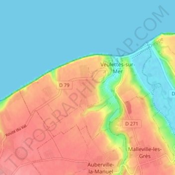 Mapa topográfico Le Mesnil, altitude, relevo