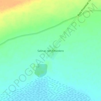 Mapa topográfico Salinas del Bebedero, altitude, relevo